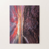 Verbazingwekkende zonsondergang in de getijdepools legpuzzel (Verticaal)