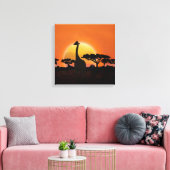 Verbazingwekkende zonsondergang op de Serengeti ft Canvas Afdruk (Insitu (Woonkamer))