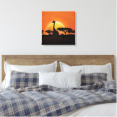 Verbazingwekkende zonsondergang op de Serengeti ft Canvas Afdruk (Insitu (Slaapkamer))