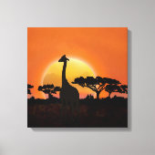 Verbazingwekkende zonsondergang op de Serengeti ft Canvas Afdruk (Voorkant)