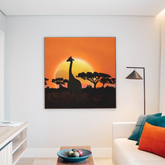 Verbazingwekkende zonsondergang op de Serengeti ft Canvas Afdruk