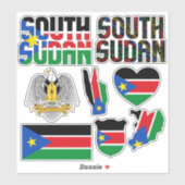 Verbazingwekkende Zuid-Soedan vormen nationale sym Sticker (Vel)