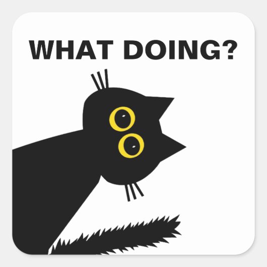 Verbazingwekkende zwarte kat sticker (Voorkant)