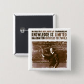 Verbeelding is belangrijker dan kennis vierkante button 5,1 cm (Voorkant /achterkant)