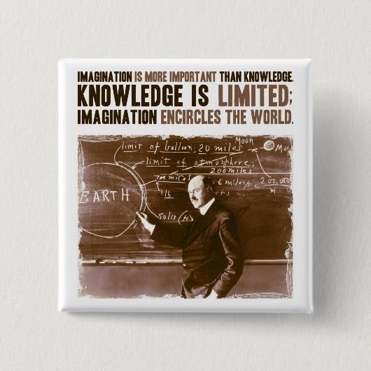 Verbeelding is belangrijker dan kennis vierkante button 5,1 cm (Voorkant)