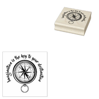 Verbeelding is de sleutel, Nautical Compass Rubberstempel