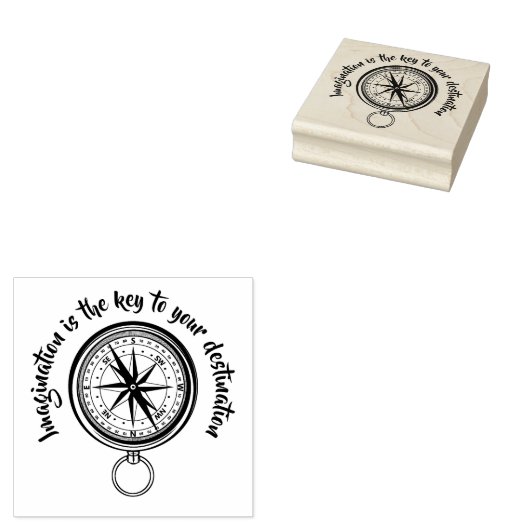 Verbeelding is de sleutel, Nautical Compass Rubberstempel (Gestempeld)