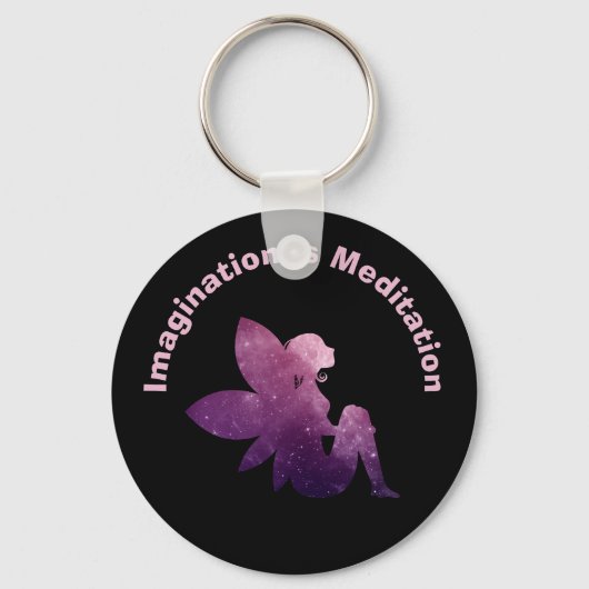 Verbeelding: Meditation Fairy Black Sleutelhanger (Voorkant)