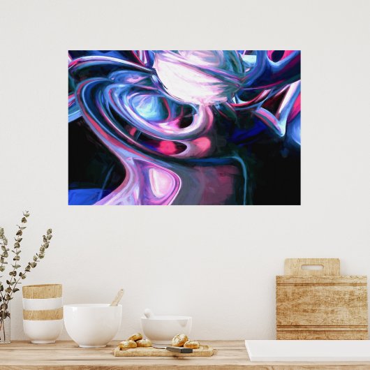 Verbeelding oplossen Abstract verfijnd Poster (Keuken)