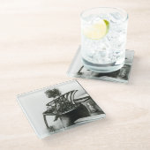 Verbeelding voedt mijn realiteit glazen onderzetter (Schuin)