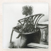 Verbeelding voedt mijn realiteit glazen onderzetter (Voorkant)