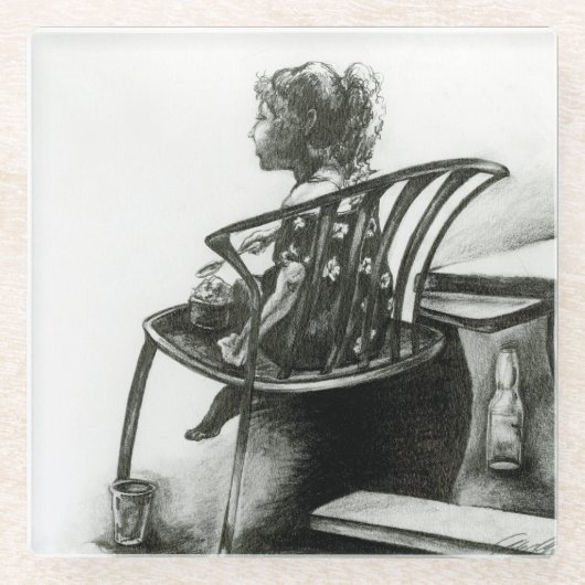 Verbeelding voedt mijn realiteit glazen onderzetter (Voorkant)