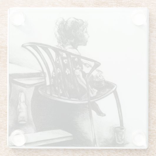 Verbeelding voedt mijn realiteit glazen onderzetter (Achterkant)