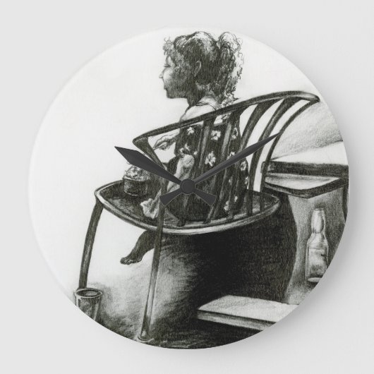 Verbeelding voedt mijn realiteit grote klok (Voorkant)