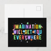 Verbeelding zal je overal brengen briefkaart (Voorkant / Achterkant)