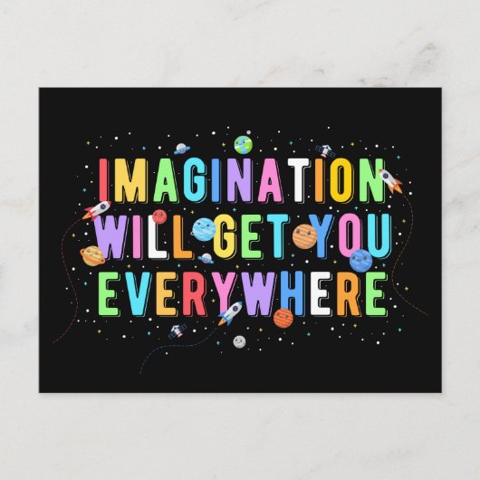 Verbeelding zal je overal brengen briefkaart (Voorkant)