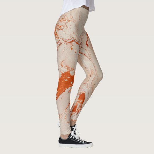 Verbeige en gouden marmertextuur leggings (Rechts)