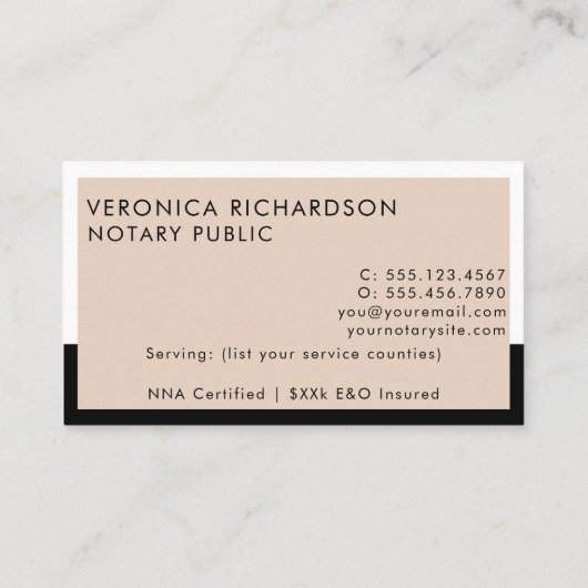 Verbeige en zwarte minieme ononderbroken congresmo visitekaartje (Achterkant)