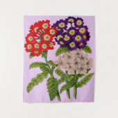verbena bloemen afdrukken wandkleed (Voorkant)