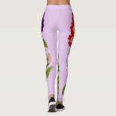 verbena bloemen in rood en paars leggings (Achterkant)