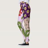 verbena bloemen in rood en paars leggings (Links)