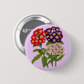verbena bloemen ronde button 5,7 cm (Voorkant /achterkant)