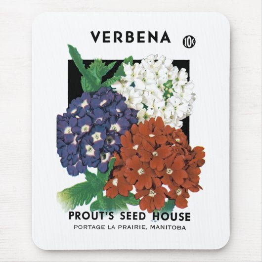 Verbena Seed Packet Label Muismat (Voorkant)