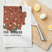 Verbena Seed Packet Label Theedoek (Quarter Fold)