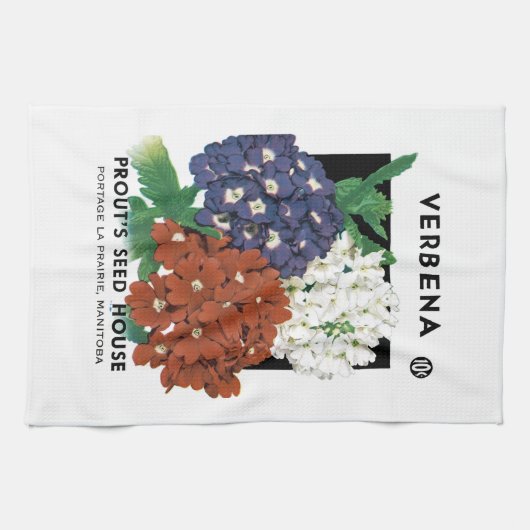 Verbena Seed Packet Label Theedoek (Horizontaal)