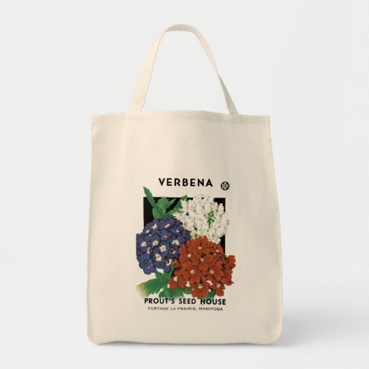 Verbena Seed Packet Label Tote Bag (Voorkant)