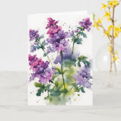 Verbena - Watercolor bloemen Kaart (Gele Bloem)