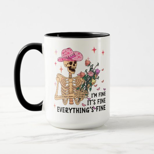 Verbengen skelet Ik ben een fijne Valentijn Mok (Links)