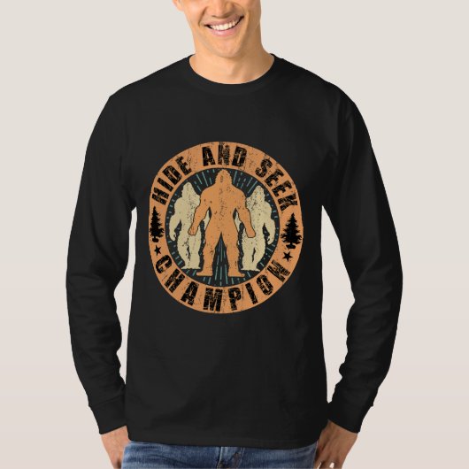Verberg en zoek Bigfoot T-Shirt Grappig man vrouwe (Voorkant)