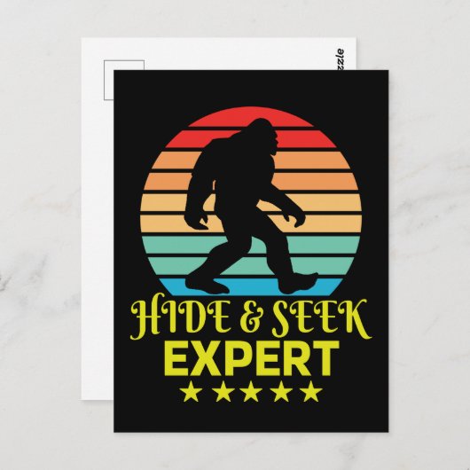 Verberg en zoek expert Bigfoot Grappig Briefkaart (Voorkant / Achterkant)