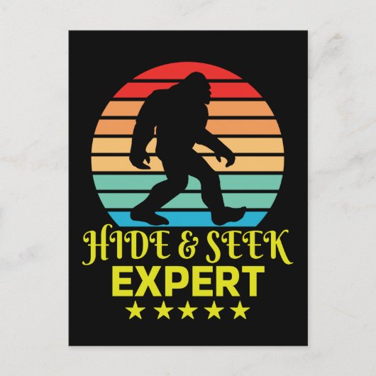 Verberg en zoek expert Bigfoot Grappig Briefkaart (Voorkant)