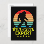 Verberg en zoek expert Bigfoot Grappig Feestdagenkaart (Voorkant / Achterkant)