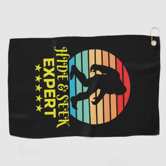 Verberg en zoek expert Bigfoot Grappig Golfhanddoek (Horizontaal)