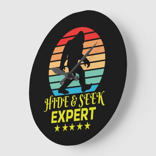 Verberg en zoek expert Bigfoot Grappig Grote Klok (Hoek)