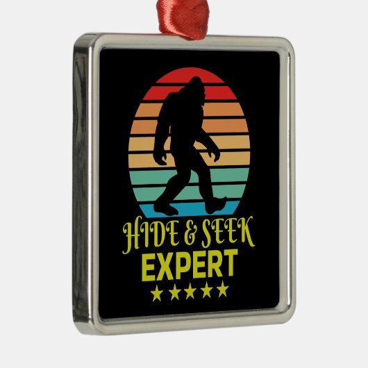 Verberg en zoek expert Bigfoot Grappig Metalen Ornament (Rechts)