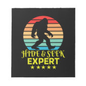 Verberg en zoek expert Bigfoot Grappig Notitieblok (Voorkant)