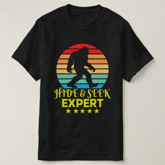Verberg en zoek expert Bigfoot Grappig T-shirt (Design voorkant)