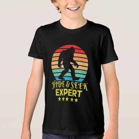 Verberg en zoek expert Bigfoot Grappig Tri-Blend Shirt (Voorkant)