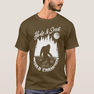 Verberg en zoek wereldkampioen Bigfoot T-shirt