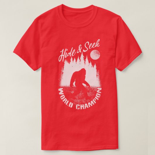 Verberg en zoek wereldkampioen Bigfoot T-shirt (Design voorkant)