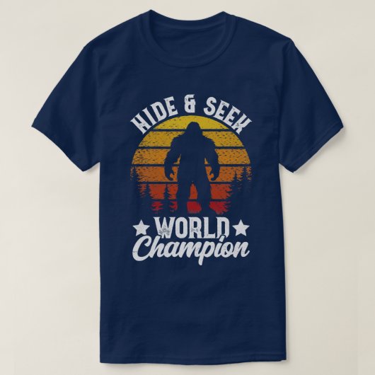 Verberg en zoek wereldkampioen sinds Bigfoot T-shirt (Design voorkant)