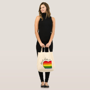 Verberg het hart niet met regenboogkleuren tote bag