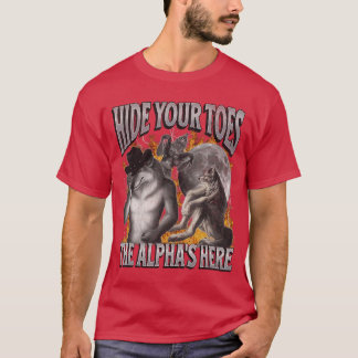 Verberg je alfa's hier Grappig weerwolfmeme Boo T-shirt