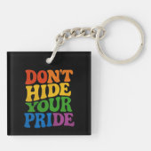 Verberg je trots niet LGBTQ Queer Pride Sleutelhanger (Achterkant)