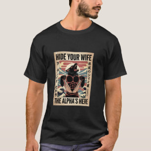 Verberg je vrouw Alpha's hier Japanse Ukiyo-e Wolf T-shirt