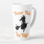 Verberg nooit je magie. latte mok (Rechterhoek)